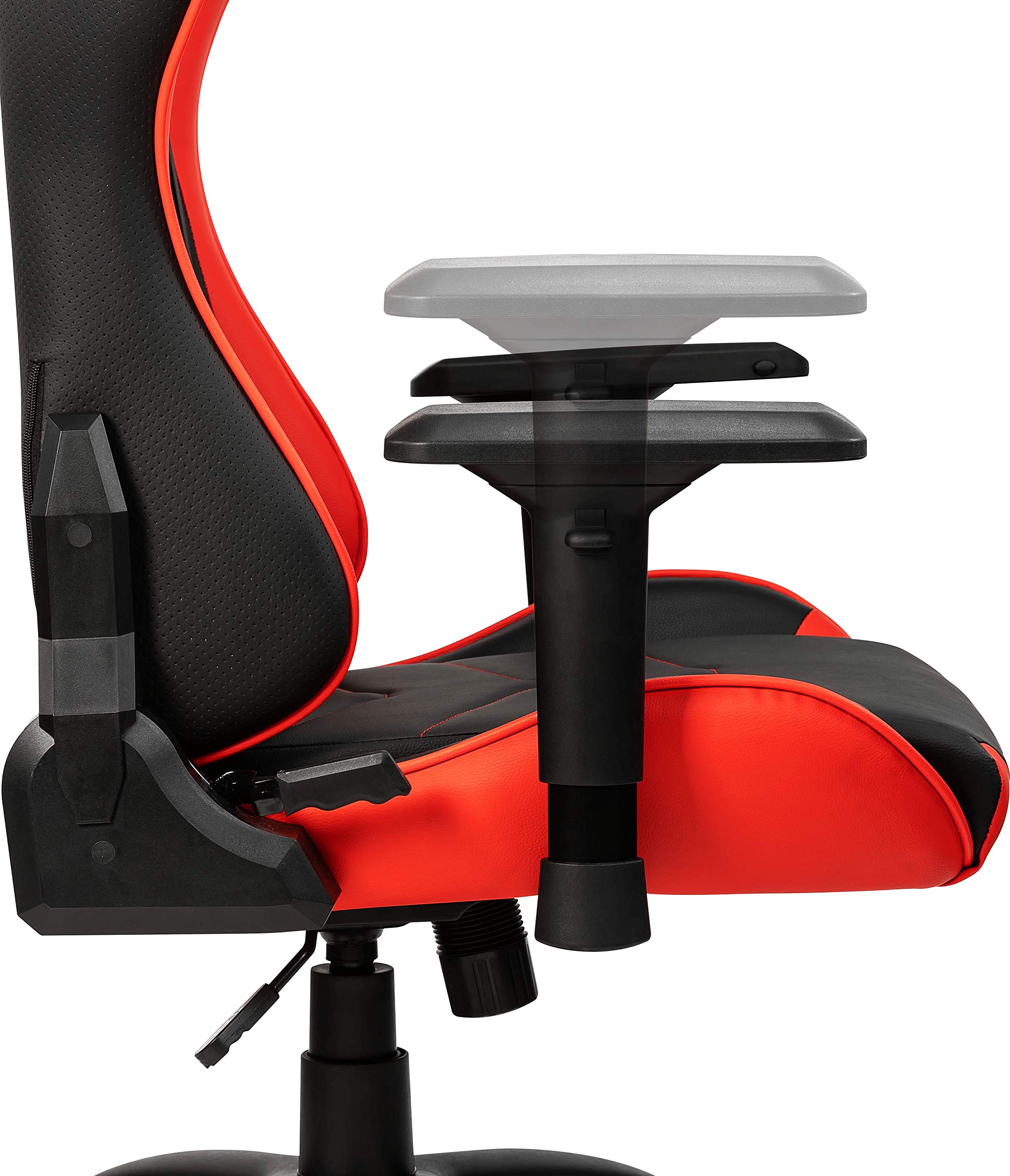 MSI MAG CH120 (krzesło gamingowe, obciążenie maks. 150 kg, podłokietniki 4D, skóra PCW, czarny/czerwony, poduszka pod kark, podparcie lędźwiowe)