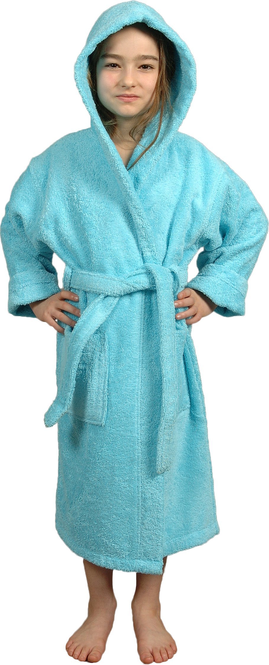 Sensei La Maison du Coton 02012110.07 - Albornoz para niños (Incluye Capucha, de algodón, 8-10 años), Color Azul