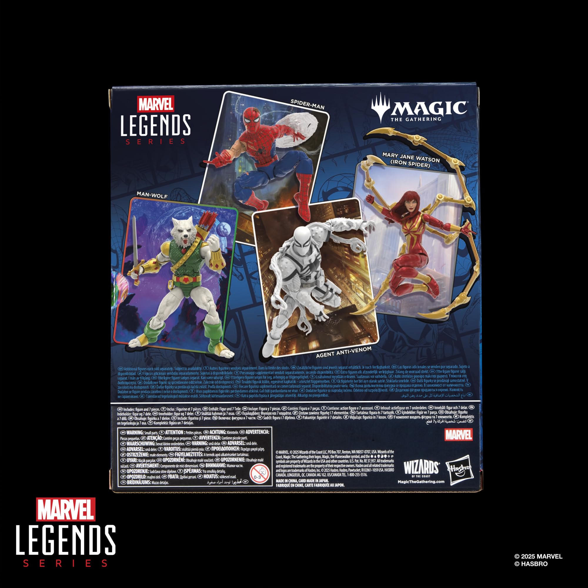 Marvel Legends Series, Magic: The Gathering, Man-Wolf, Figura de acción Spider-Man con Carta Exclusiva Metalizada de colección