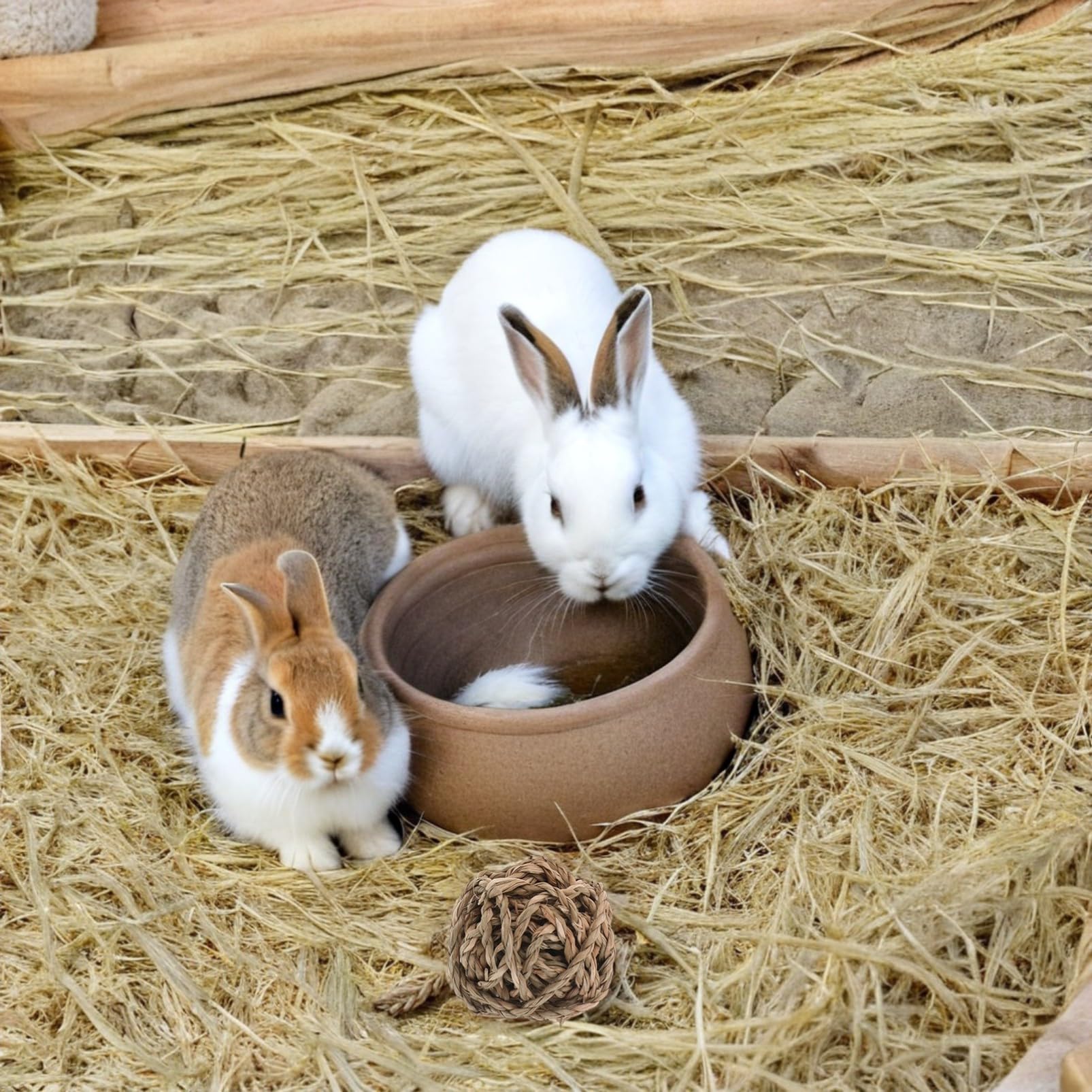 20 Stück Teiliges Rattan Kauball Natürlichem Gras Langlebiges Zahnpflege Kaninchen Hamster Chinchillas Fördert Gesunde Zahnabnutzung und Beschäftigung Kleiner Haustiere