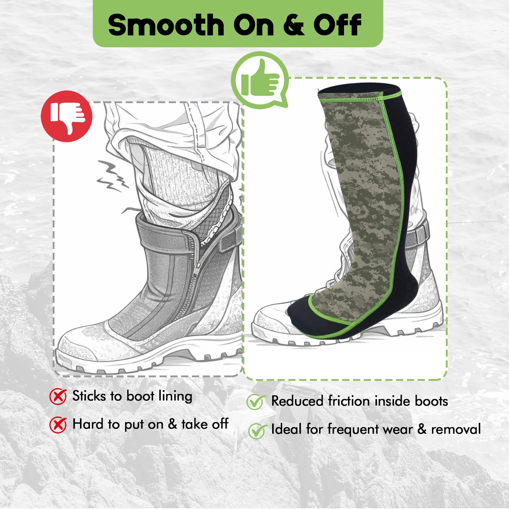 Riverruns Watsocken, Neopren, zum Angeln, für Damen und Herren, Angeln, Surfen, Wakeboarden