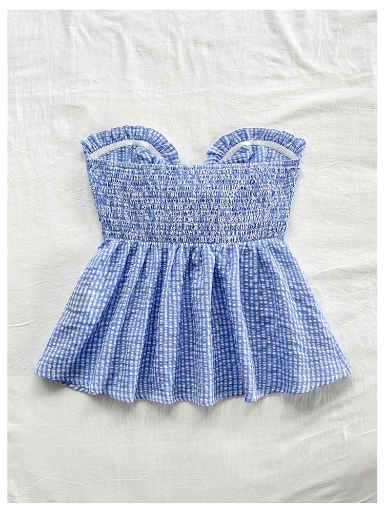 andmary ♡ Alison frill tops SOLY HUX Women's Frill Trim Tie Front