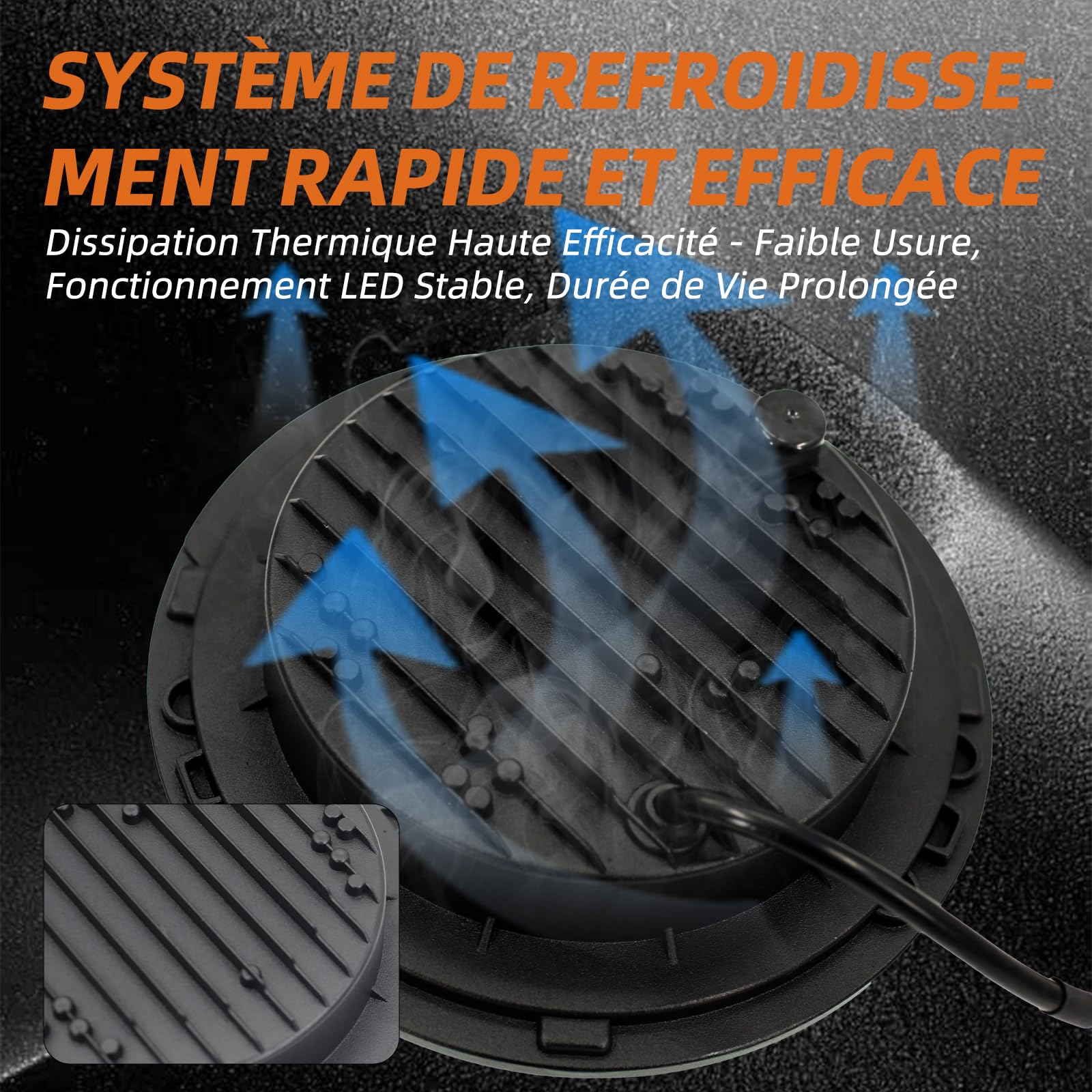 Phare LED 17,8 cm avec lumière de jour halo et clignotants pour phares et antibrouillards pour Defender 90 110