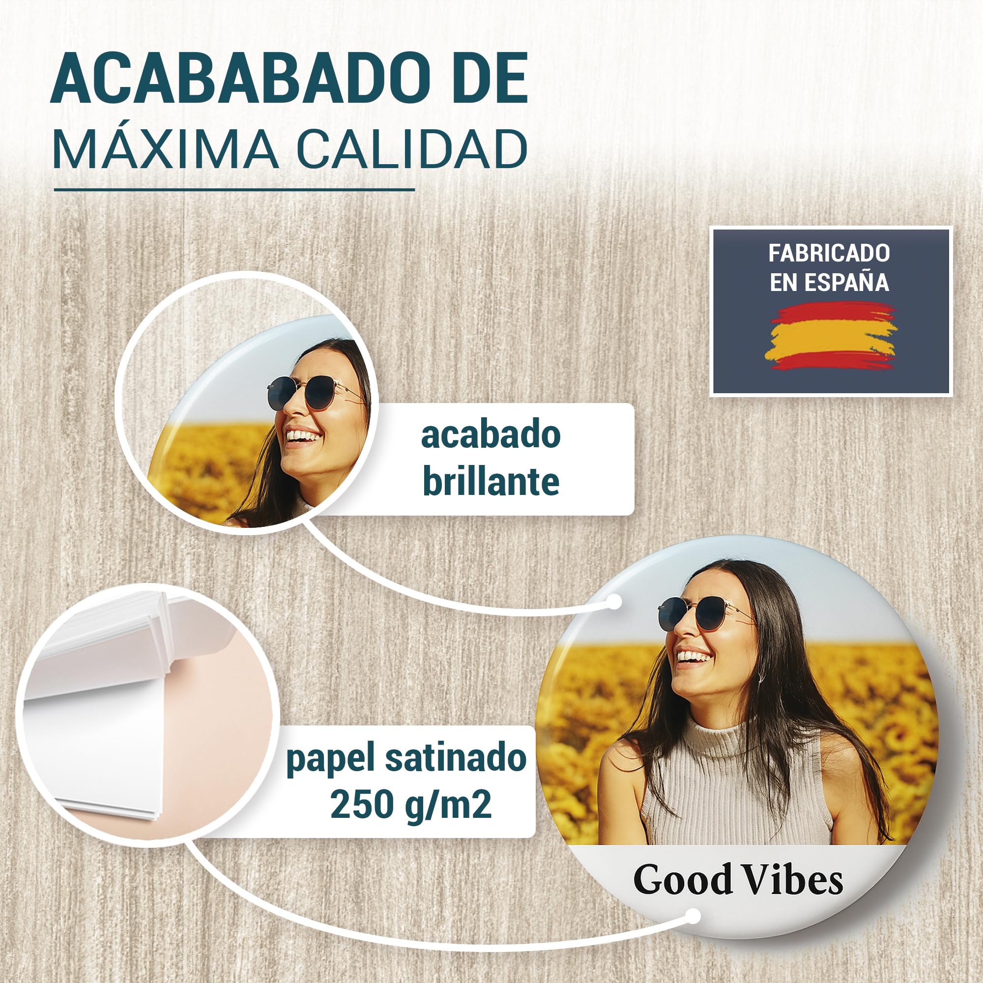 Chapa Personalizada 59mm Pin para Eventos 15 Unidades Pack Despedida Soltera Recuerdos Boda Graduación