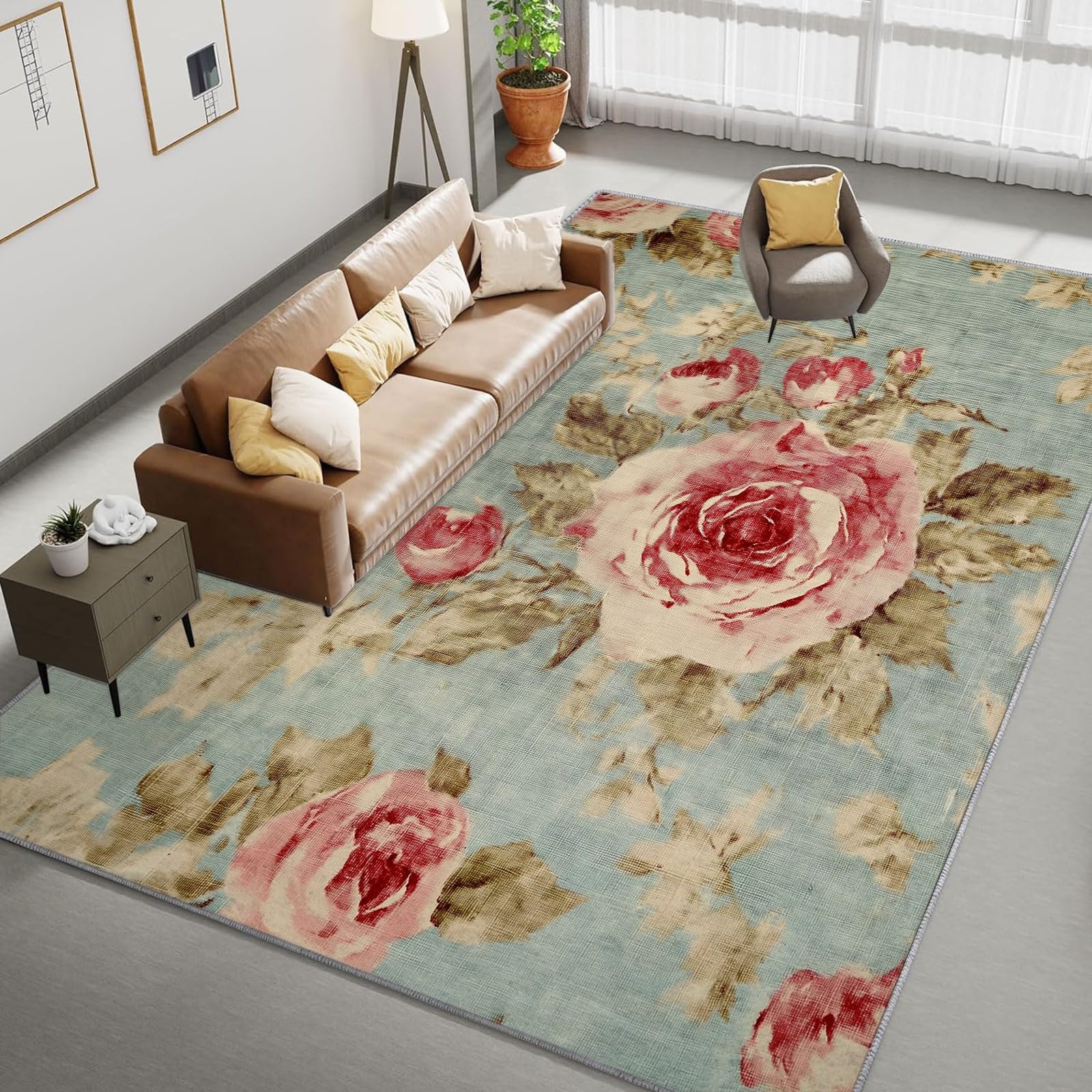 Amazon.com: Washable Non-Slip Area Rugs 4 x 6 ft Vintage Style