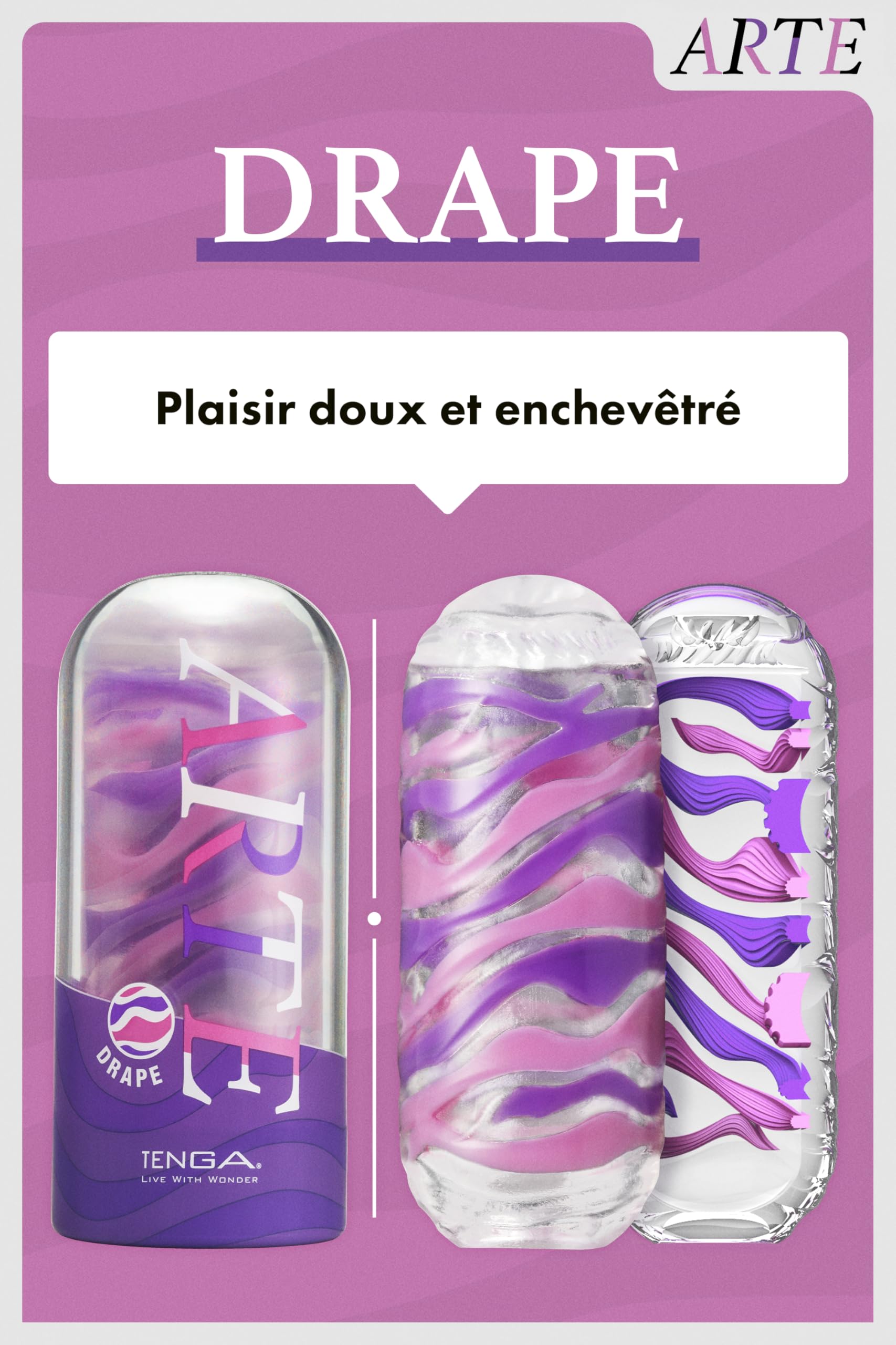 TENGA ARTE DRAPE - Masturbateur manuel réutilisable - Détails souples et doux
