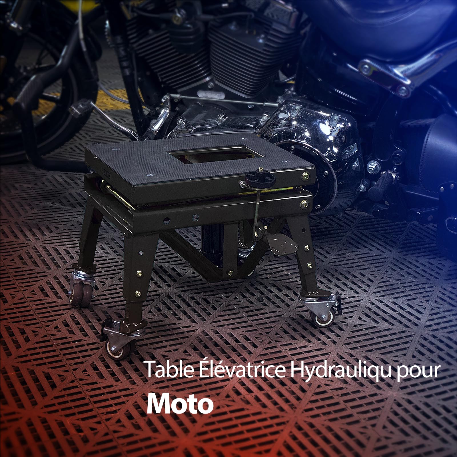 VIVOHOME Cric de Moto160kg Hauteur de Levage 34-85cm Pont Élévateur Hydraulique Plate-Forme Antidérapante Table Élévatrice pour ATV Dirtbike Noir