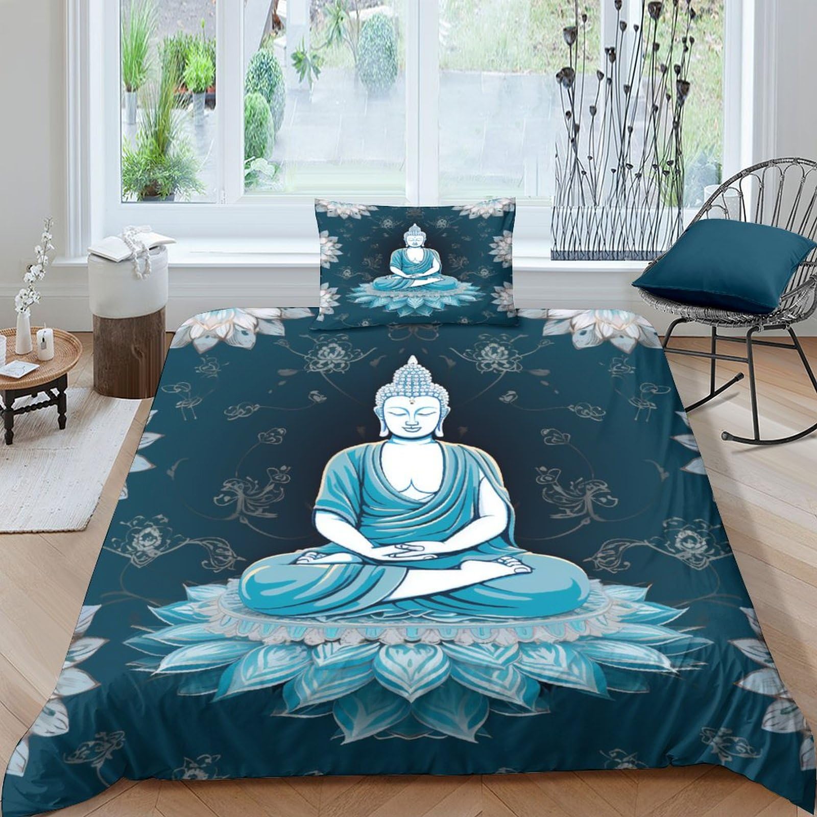 Bouddha Lotus housse de couette pour chambre zen et sereine