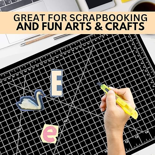 Miniatura 2 de ARTIST'S BEST - Alfombrilla de corte autorreparable negra de 12 x 18 pulgadas | Construcción de PVC duradera | Cuadrícula con unidades SAE y