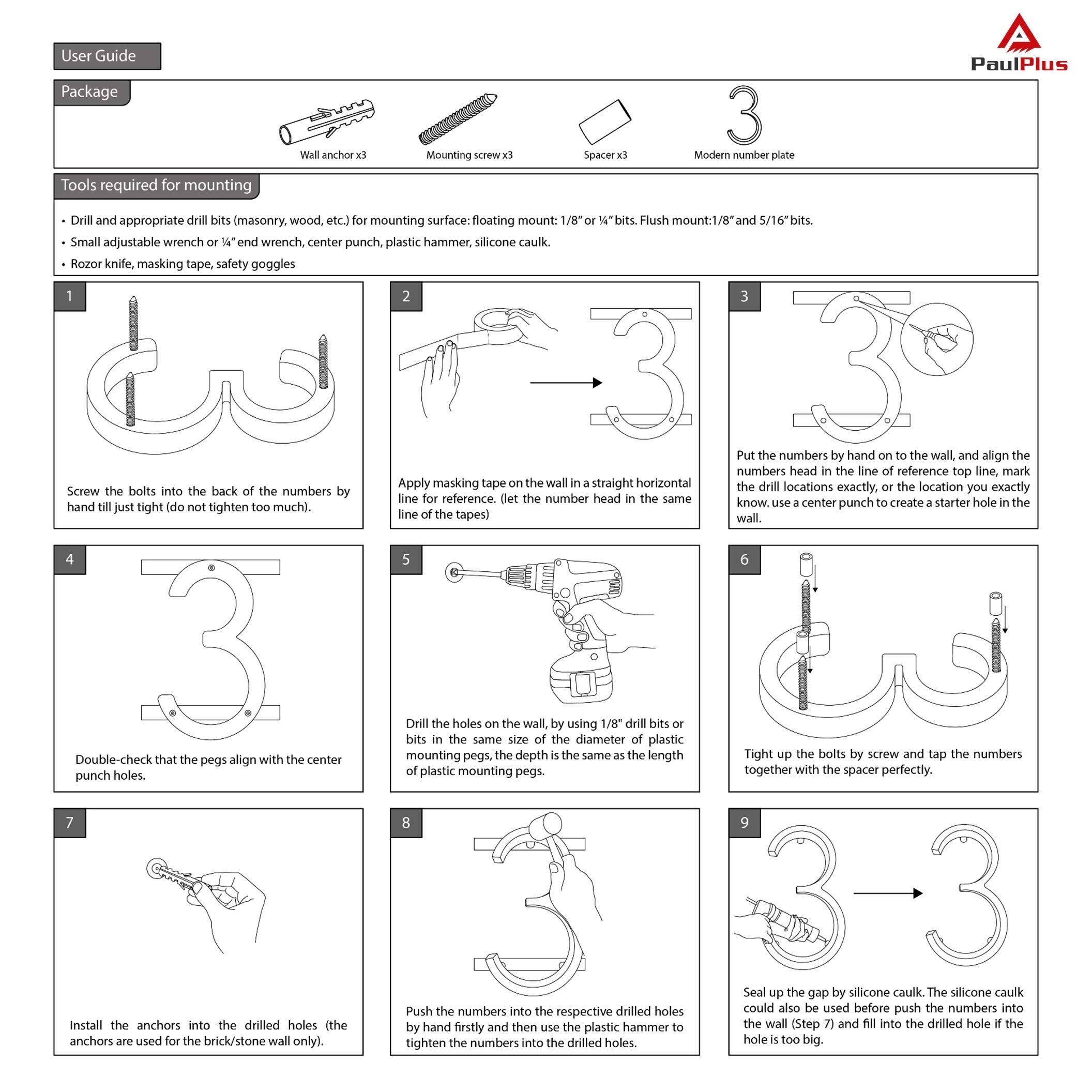 Buy MAKROLON House Numbers House Number Sign Modern House Number