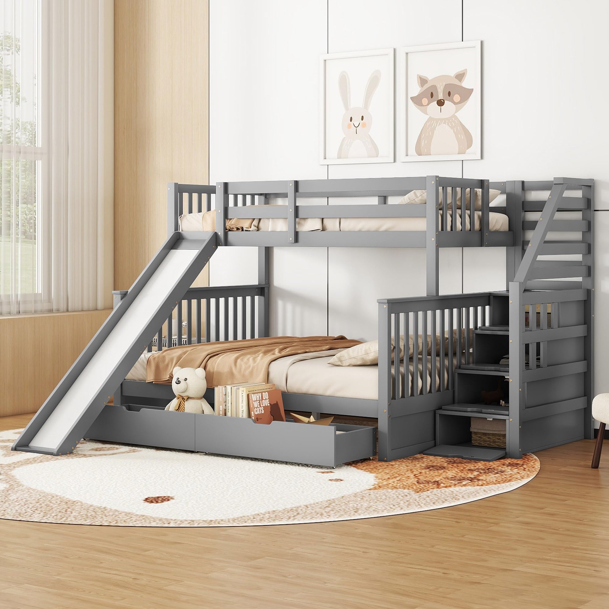 Stapelbed Met Glijbaan 140 / 200