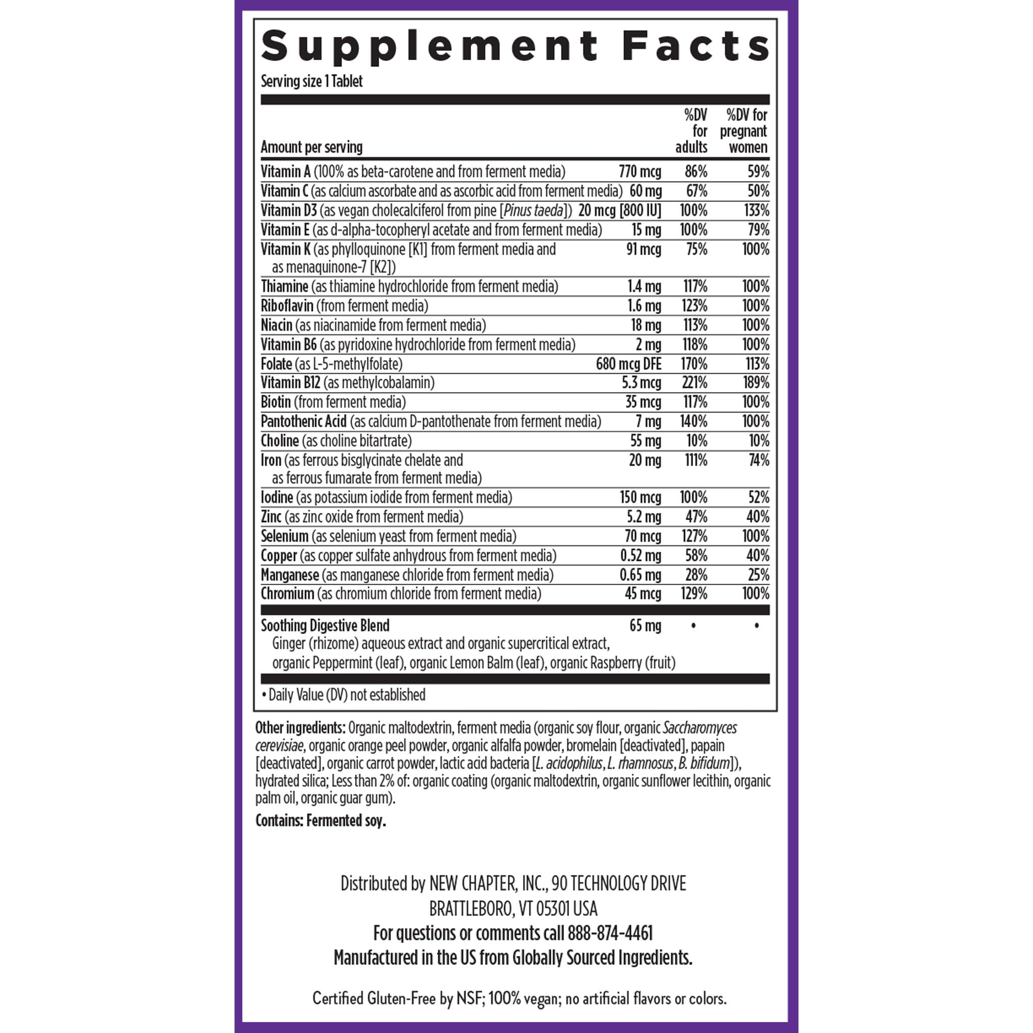 New Chapter One Daily Prenatal Multivitamin, 60 Count — Amazon image 6
