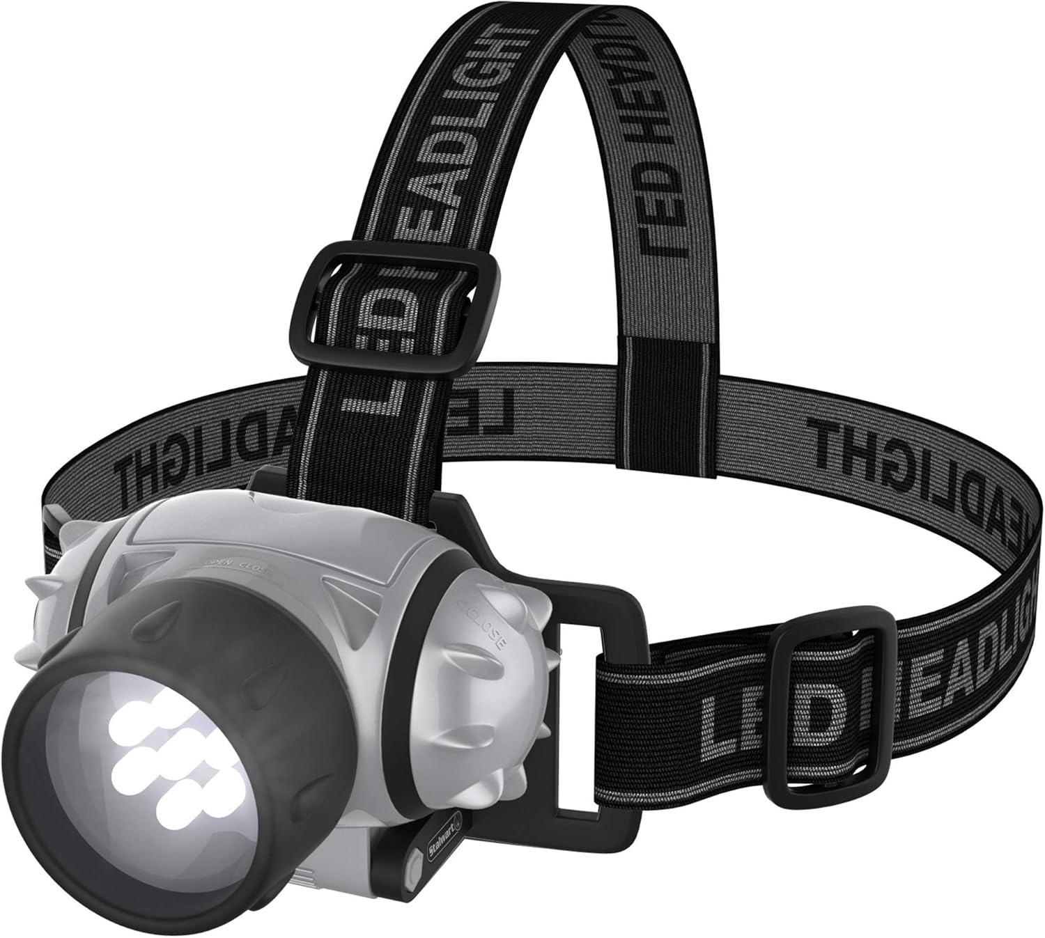 Stalwart - 75-7743 LED Headlamp, Adjustable Headband for Kids and Adults, Battery Operated 28 Lumen LED Bulbs, for Camping, Running, Hiking, and Emergency by silver : Sports & Outdoors