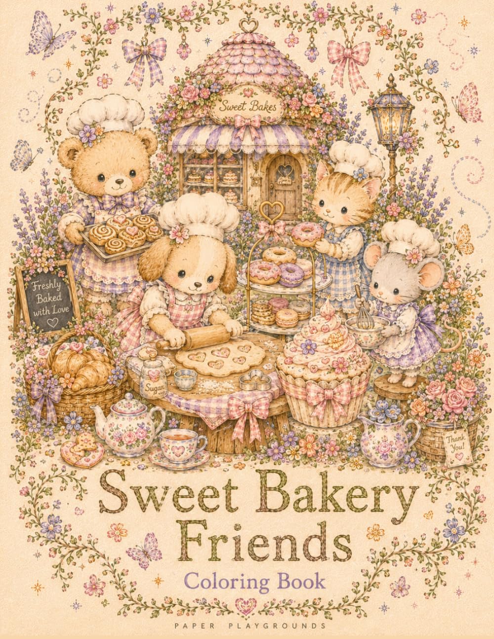 Sweet Bakery Friends: Coloring book (Paper Playgrounds Cozy Coloring Books)