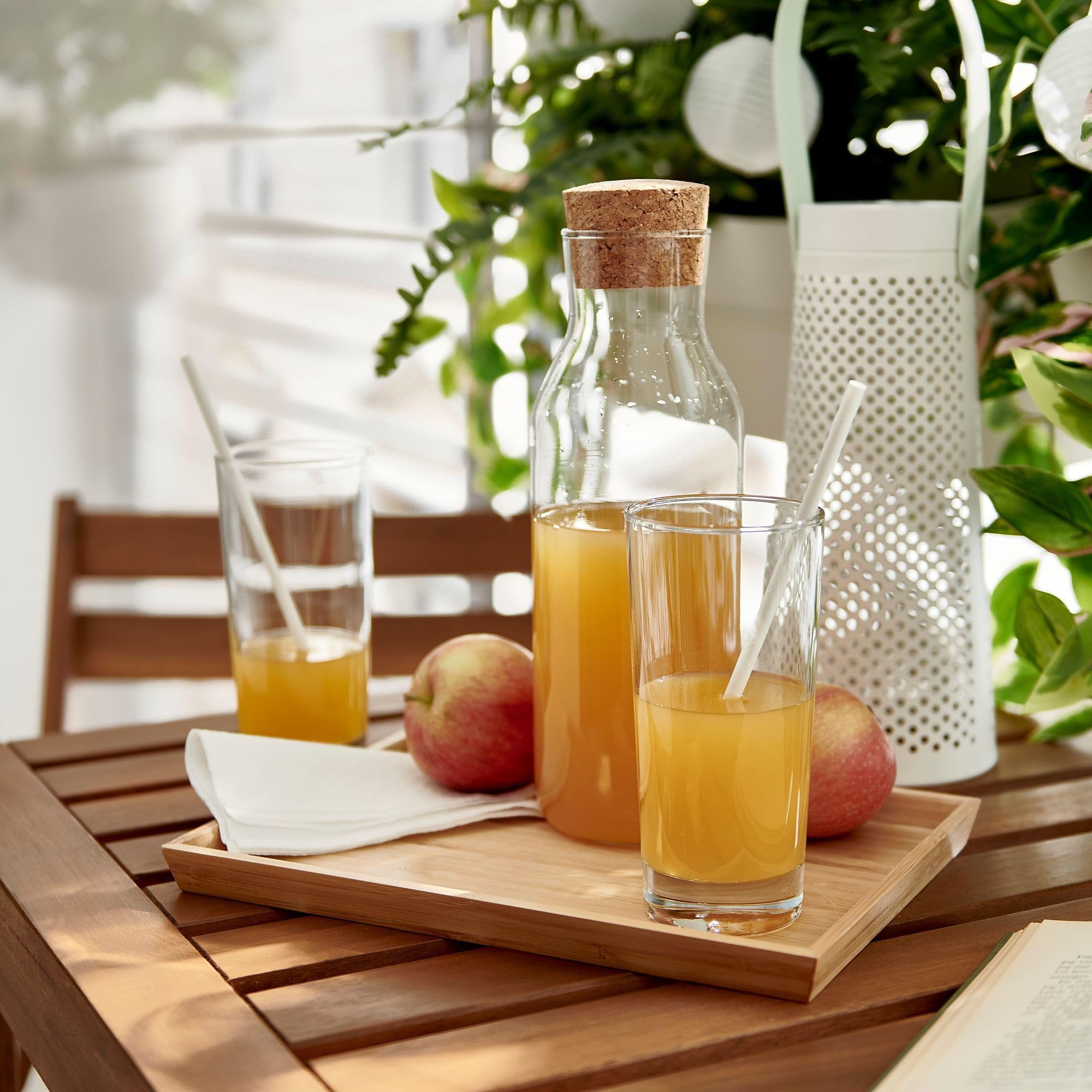 IKEA 365+ şeffaf camdan sürahi; mantar tıpa ile; (1 l)