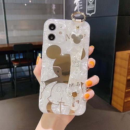 Miniatura 1 de Danzel Bonita funda para iPhone 11 Pro Max de 6.5 pulgadas, funda brillante de ratón de dibujos animados, correa de muñeca con soporte de TPU suave