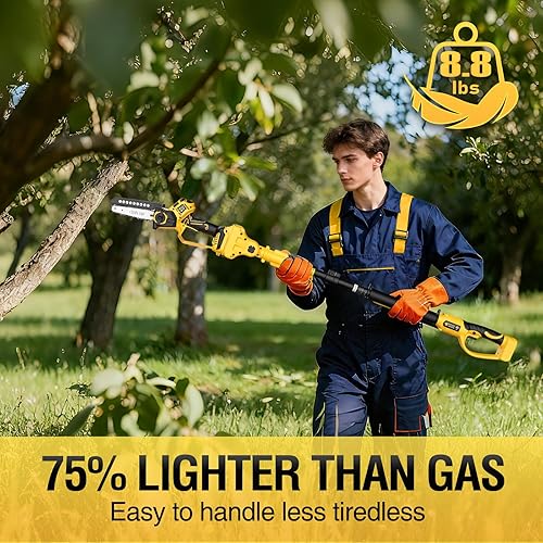 Miniatura 4 de Realtopdo Motosierra y Sierra de Poste de 68 pulgadas, Compatible con Batería DeWalt 20v - Motosierra Eléctrica Portátil Pequeña Inalámbrica Sin