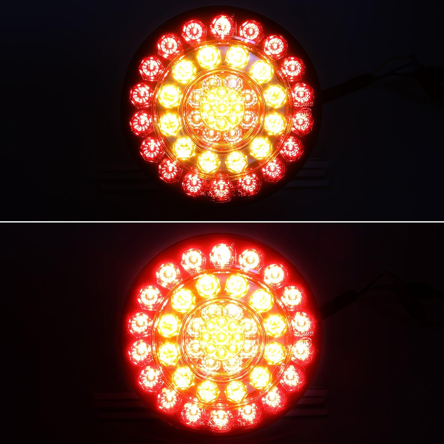E-Mark 4.7" Brake&Tail Light Assemblies Round Brake Stop Turn Signal Tail Light Automotive Rear Position Lamp Indicator for Truck Trailer RV Van UTE Caravan