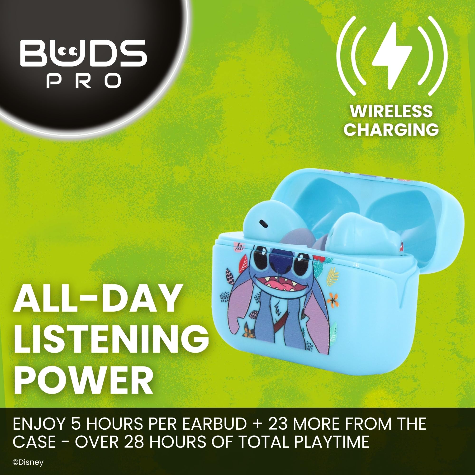 Buds Pro Stitch Auriculares inalambricos Bluetooth y Soporte movil - Cascos inalambricos in ear con microfono, 28+ horas de reproducción, Auriculares cancelacion ruido activa con certificación IPX4