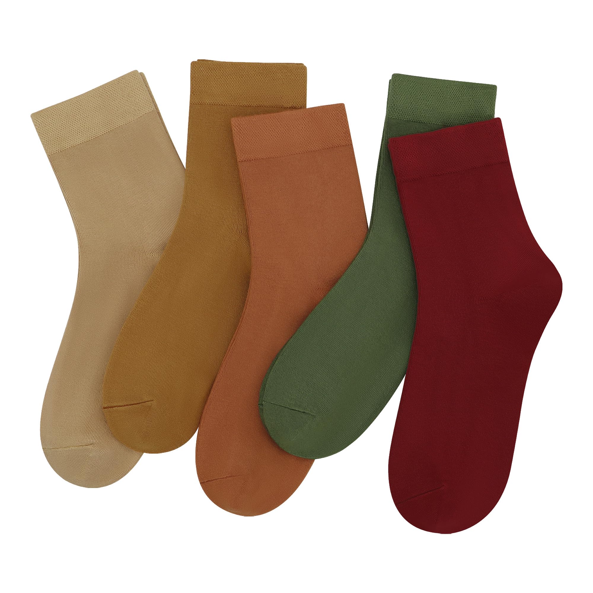 SERISIMPLE Women Thin Viscose Bamboo Socks Crew Lightweight Above Ankle Casual Dress Sock For Ladies Bootie Trouser 5 Pairs