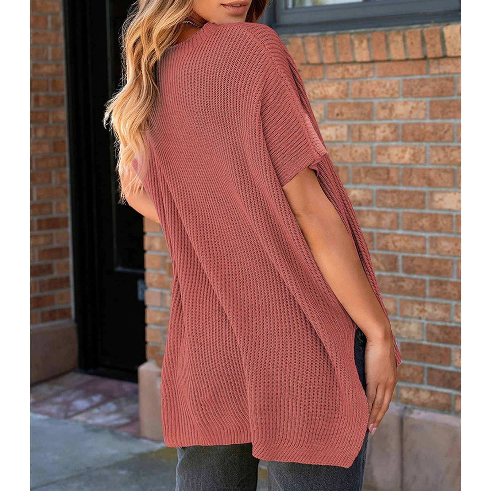 Rotateepic, top a girocollo, vestibilità larga, a maniche corte, da donna, casual, tunica top leggero estivo