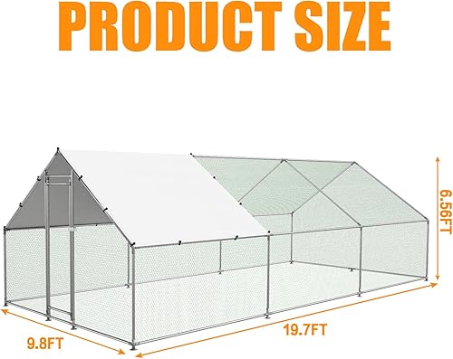 Miniatura 8 de NUGRIART Jaula grande de metal para aves de corral, gallina y pato, con cubierta impermeable y anti-UV, conejos galvanizados, jaula en forma de