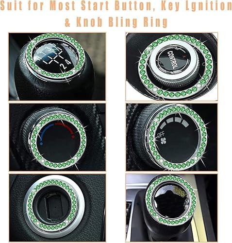 Miniatura 6 de Calcomanías de anillo de arranque de motor de diamantes de imitación de cristal, cubierta de anillo de encendido para botón de arranque, accesorios