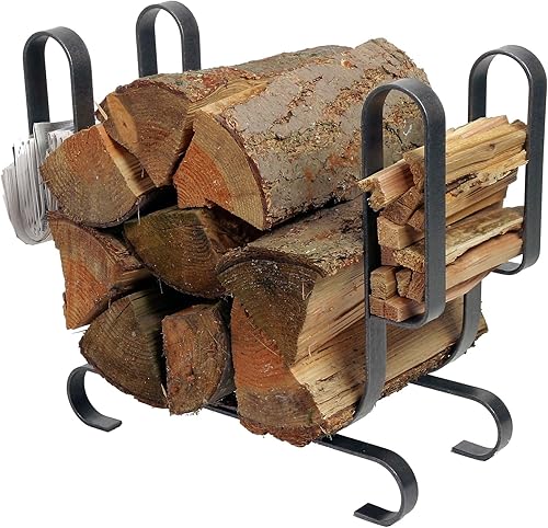 Enclume Estante de troncos moderno, grande, acero martillado