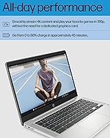 Vista 4 de HP Laptop Chromebook 14, Intel Celeron N4120, 4 GB de RAM, 64 GB eMMC, pantalla HD de 14 pulgadas, Chrome OS, diseño delgado, gráficos 4K, batería