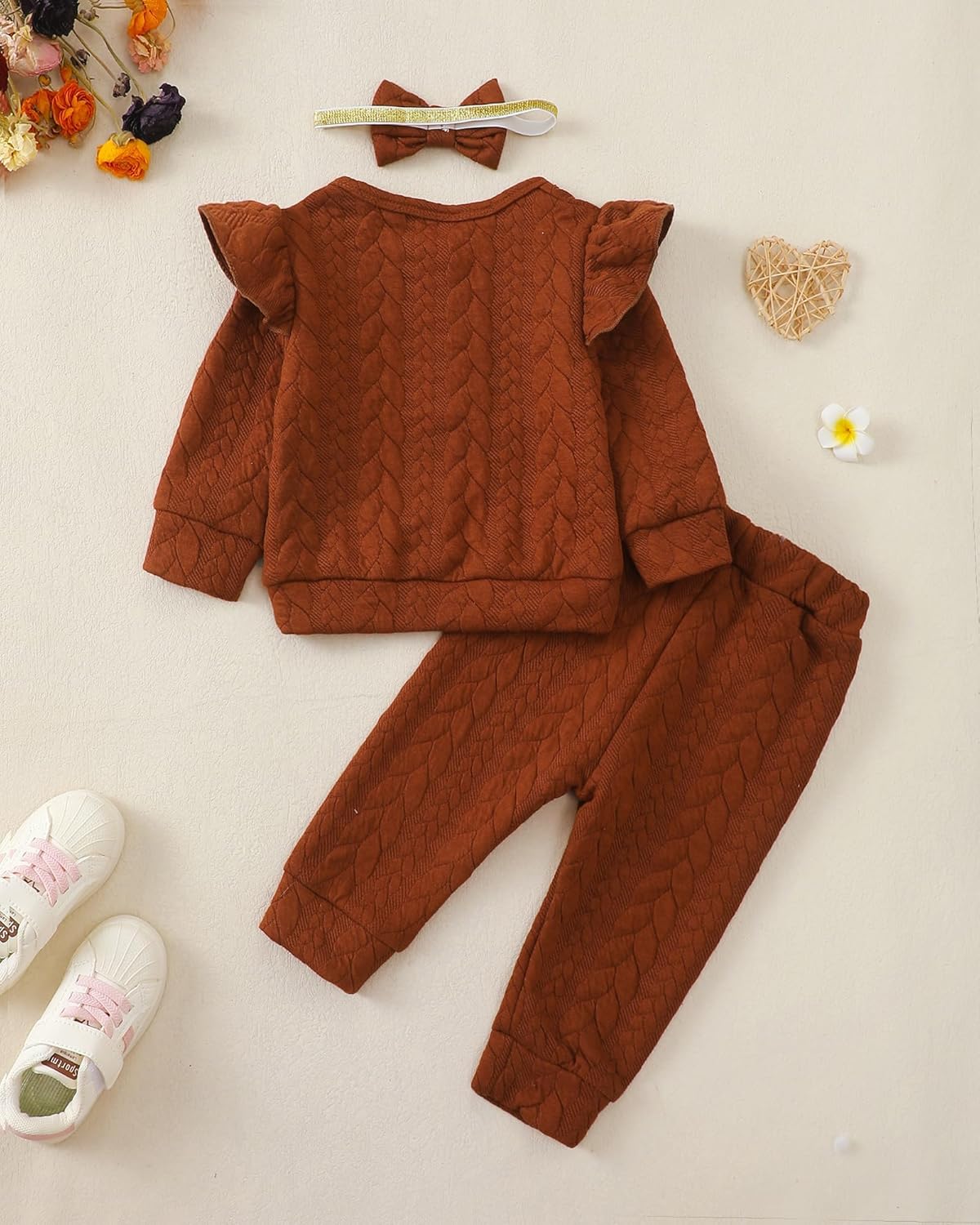 Mioglrie Toddler Baby Girl Clothes Fall Winter Sweatsuit Newborn Sweatshirt Sweat Pant Sets Outfits Infant Girls Clothing - Image 4
