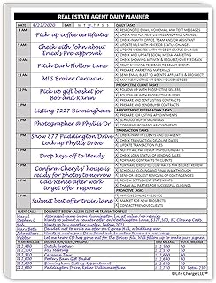 Real Estate Agent Supplies - Daily Planner Task List Notepad. Simple one page document with calendar, task lists, call and mileage log. Keep organized & focused on selling real estate. 8.5 X 11