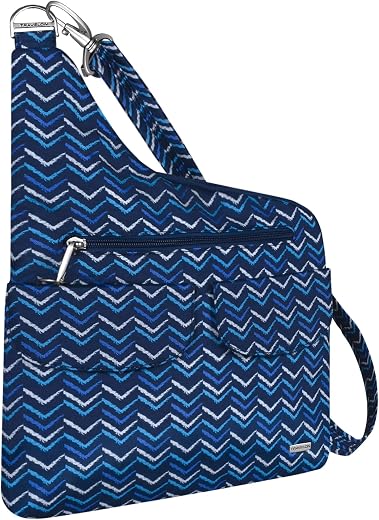 Travelon Anti-Theft Cross-Body Bag, Two Pocket (A V STRIPE), V-stripe, One Size, Anti-theft Cross-body Bag