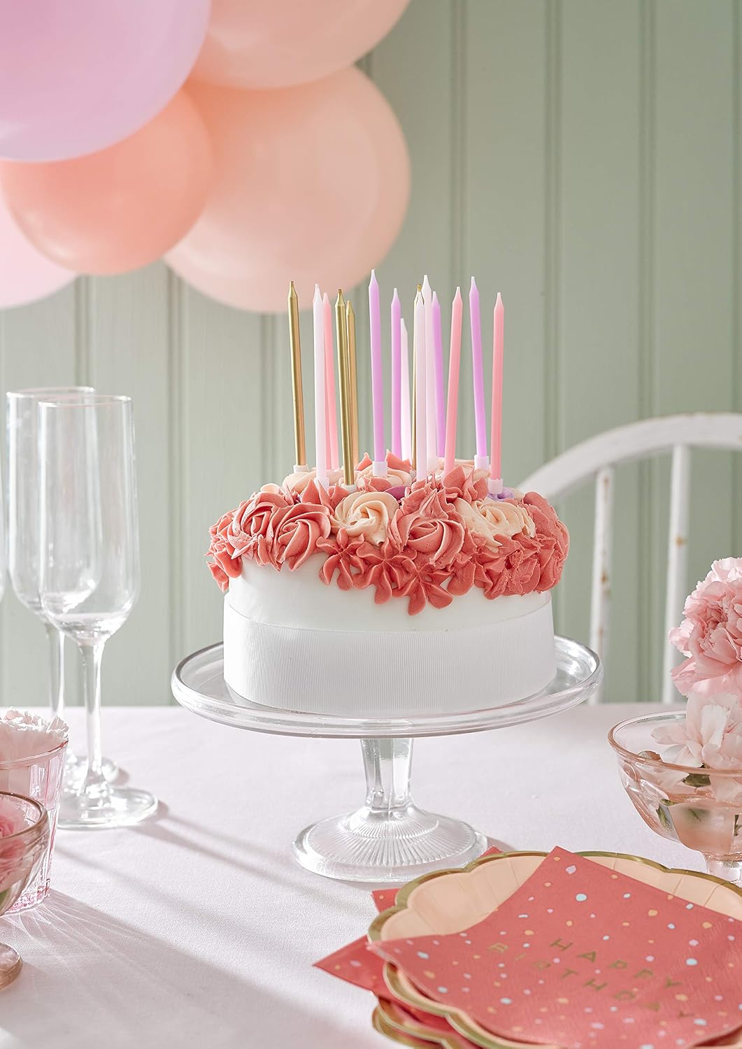 Premium Pink Balloons Decorations for Bachelorette Party Kids Birthday, Hen Party Wedding or Baby Shower =Pack of 16
