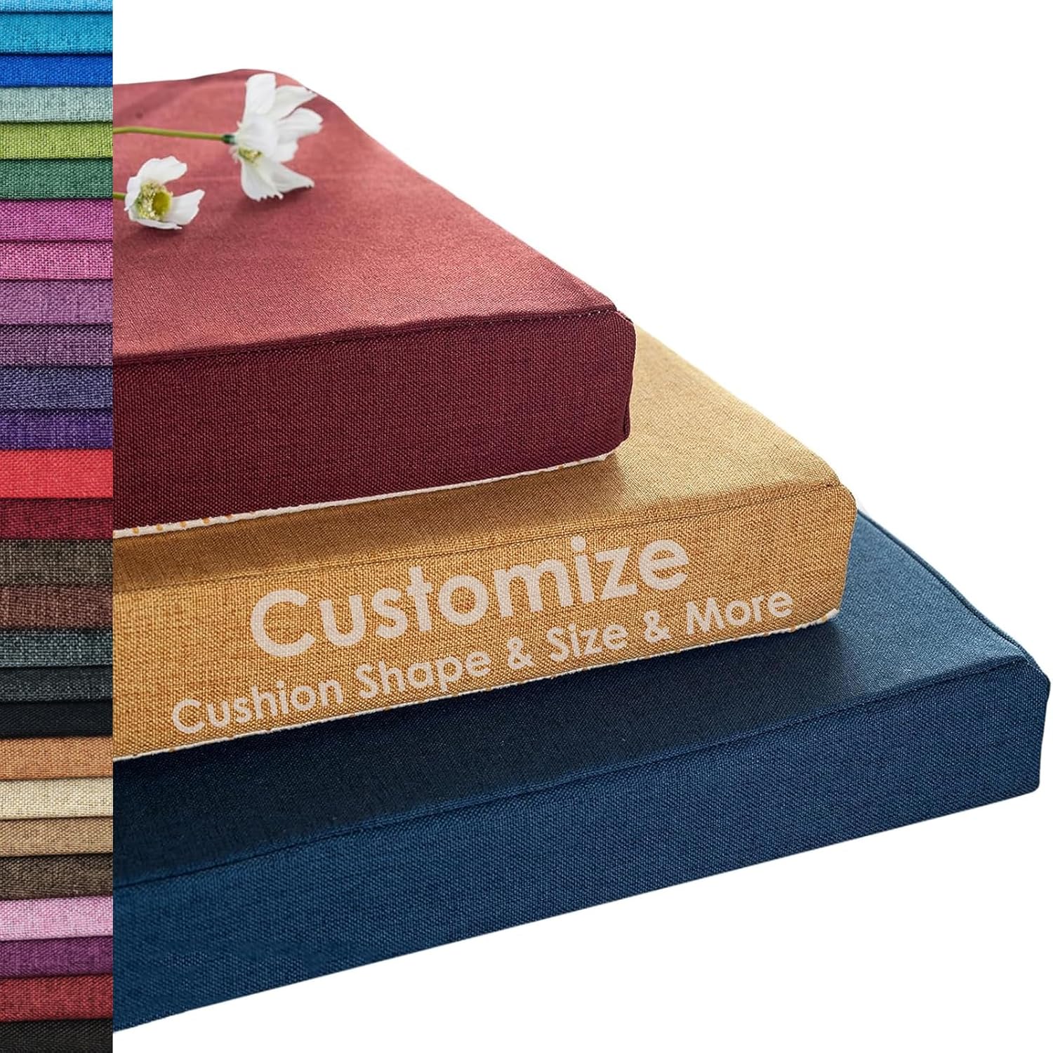 Customize Trapezoid Window Seat Cushion Non-Slip Bottom Bay Window Bench Cushions Indoor Outdoor Furniture Replacement Cushions 50+ Colors Available, VI240727