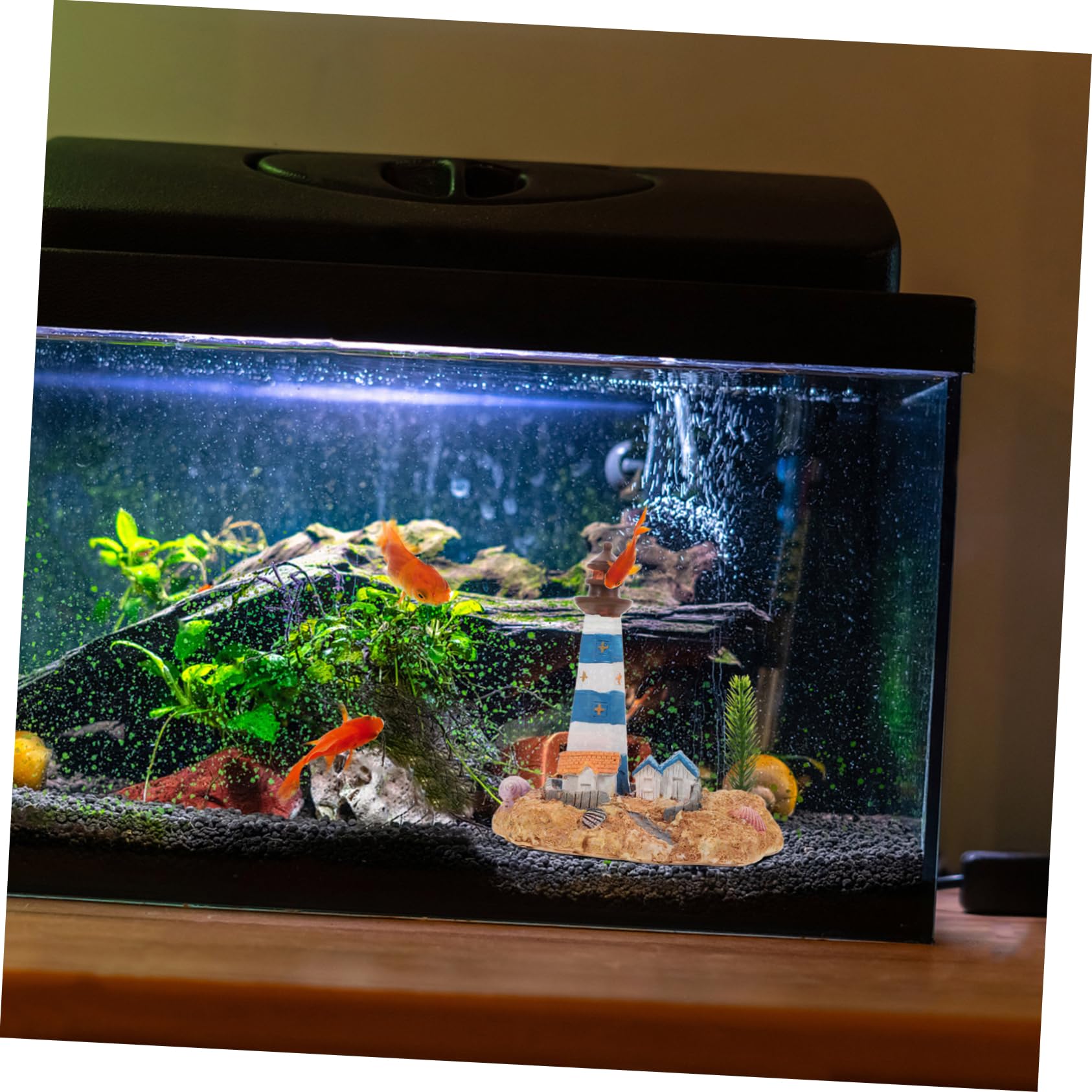PRETYZOOM 3 Pz Ornamenti per acquari Decorazione marina Ornamento da scrivania del faro grotta delle decorazioni dell'acquario ornamento del faro micro paesaggio faro resina