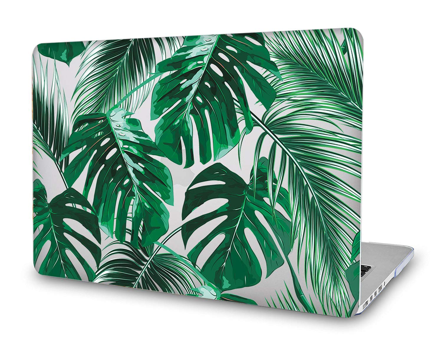 GusumiCompatible with New MacBook Air 13.6 inch Case 2023 2022 A2681 M2 Chip with Retina Display, Plastic Pattern Hard Shell Case, for Macbook Air M2 Case, Palm Leaf Clear
