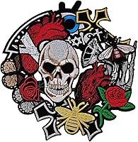 Vista 7 de 70 parches bordados de estilos surtidos al azar, colores vivos brillantes, apliques de parche para coser o planchar para ropa, vestido, sombrero