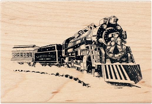 Inkadinkado Christmas Train Mounted Rubber Stamp for Card Making and Scrapbooking, 1.75 x 2.5 x 1