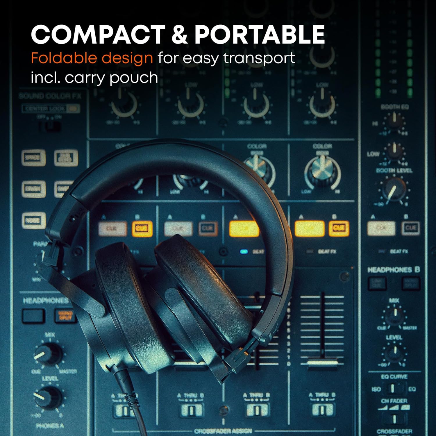 beyerdynamic DJ 300 PRO X Professional DJ Headphones 2-in-1 On-Ear & Over-Ear Ear Cups Included. 45mm Driver, Foldable, Detachable 4.9 Ft Cable, 1/8" Jack w 1/4" Adapter, Black