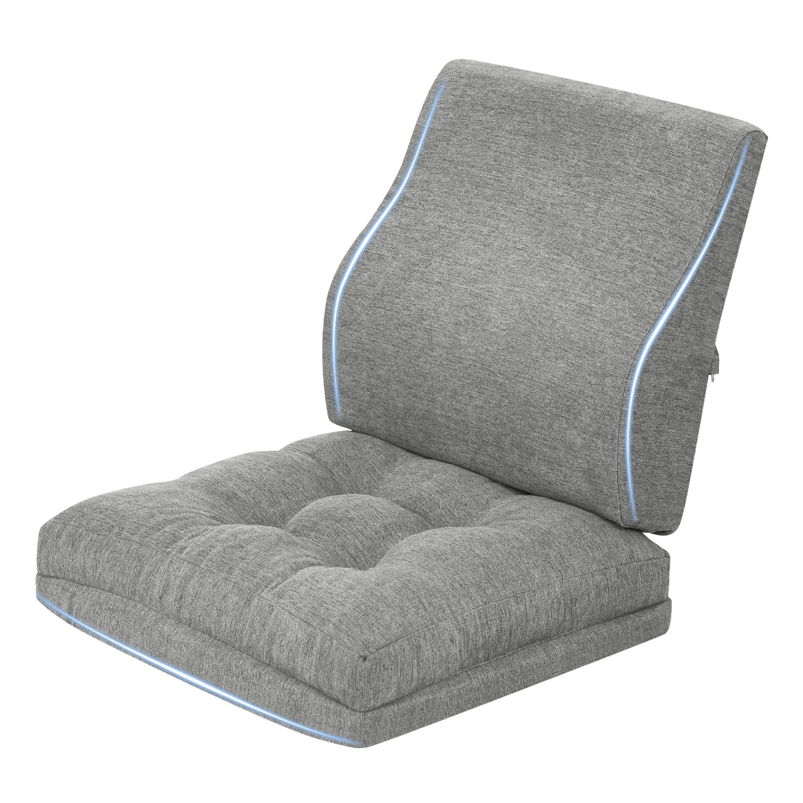 GOFORIT Juego de Cojín de Asiento y Cojín Lumbar, Cojín de Silla de Espuma Viscoelástica de 10 cm de Grosor para Silla Gaming y Silla de Ruedas, Cojín Lumbar Independiente para Sillón, Coche