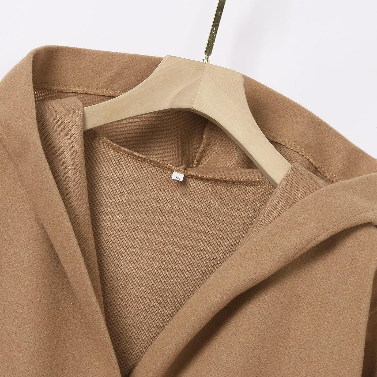 JiXiang Lightweight Jacket Women Single Breasted Hooded Trench Coat Lapel Long Sleeve Casual Button Up Overcoat with Pockets - Image 4