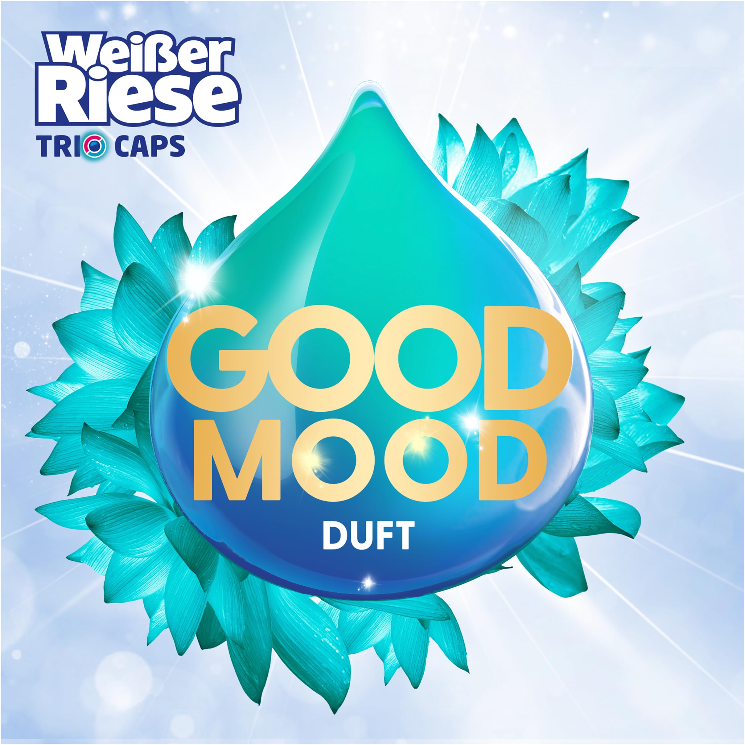 Weißer Riese Universal Trio-Caps Aromatherapie Lotus (120 Waschladungen), Waschmittel mit Good Mood-Duft für unwiderstehlich duftende & strahlend saubere Wäsche, 100% recycelbar
