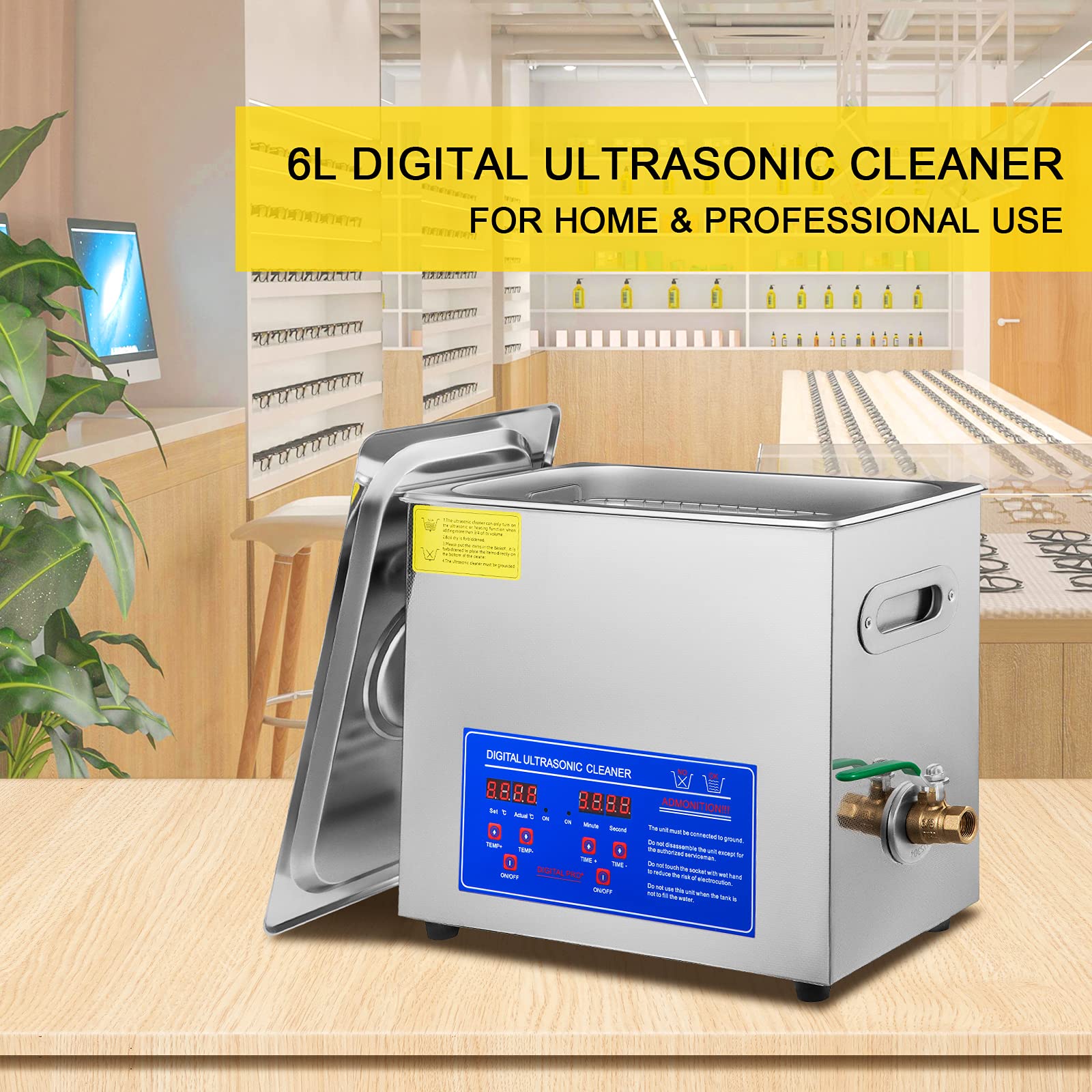 Moh 6L Limpiador ultrasónico profesional, Limpiador ultrasónico, Limpiador digital Pantalla ultrasónica (6L), Limpiador Ultrasónico Digital 6L