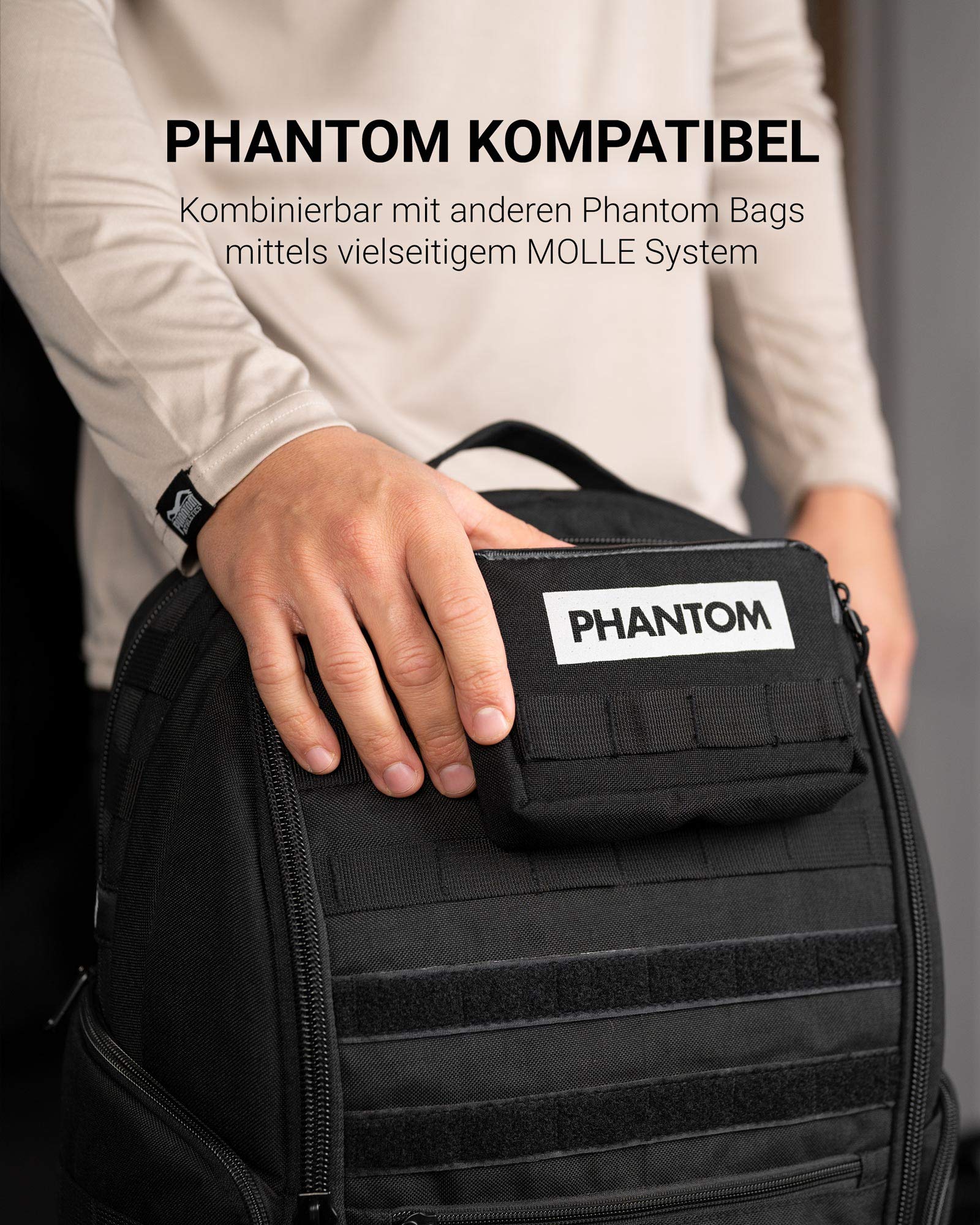 Phantom Chest-Bag Tactic - Fitness Tasche | Sport Brust-Tasche | Männer Damen - Schwarz