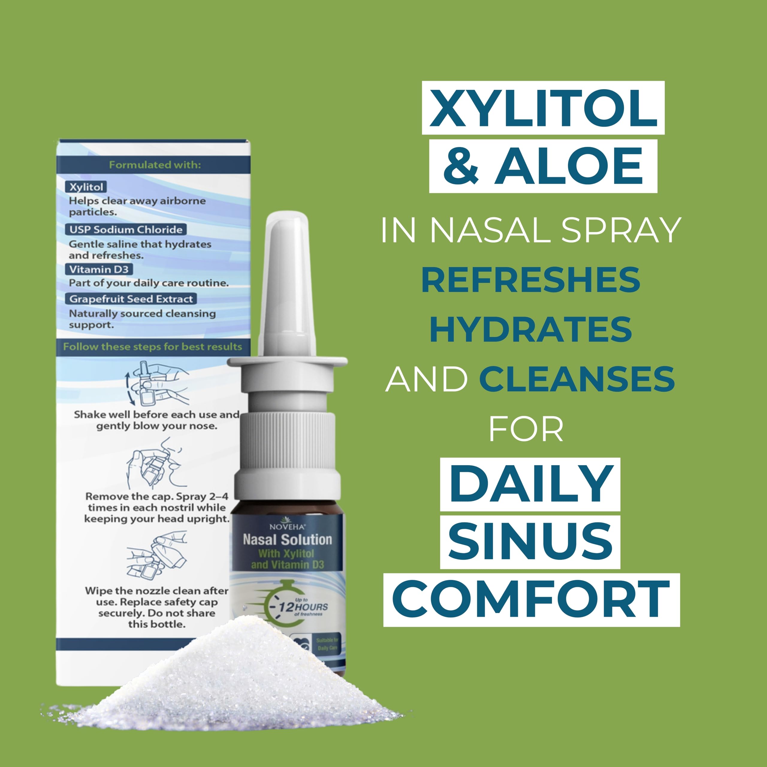 Amazon.com: NOVEHA Xylitol Nasal Spray – Drug-Free Natural