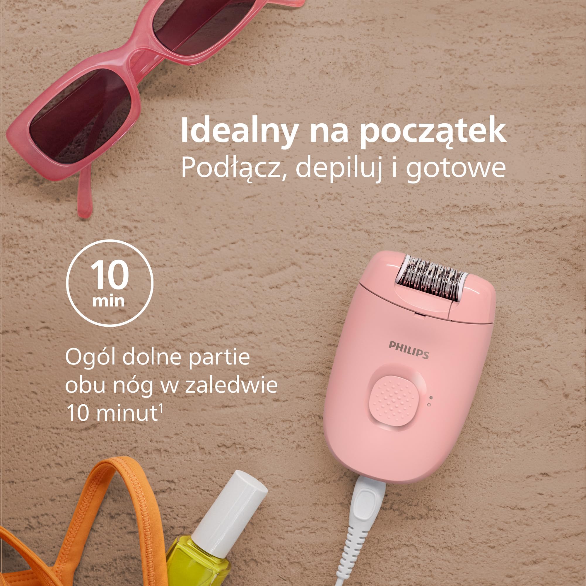 Philips Depilator serii 2000, depilator przewodowy do nóg, urządzenie do usuwania włosów dla kobiet, model BRE229/00