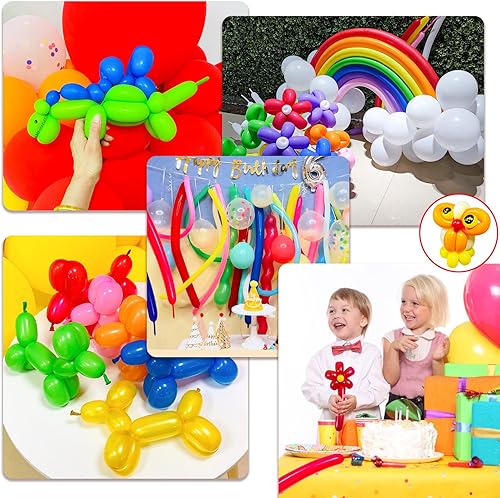 Miniatura 7 de Globos verdes 260 para torcer globos de animales, globos verdes largos y delgados para modelar, kit de globos mágicos verdes para bodas, cumpleaños,