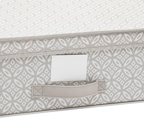 Miniatura 3 de Simplify Caja de almacenamiento bohemia no tejida debajo de la cama, dimensiones 28 x 16 x 6 pulgadas, plegable, etiqueta conveniente,