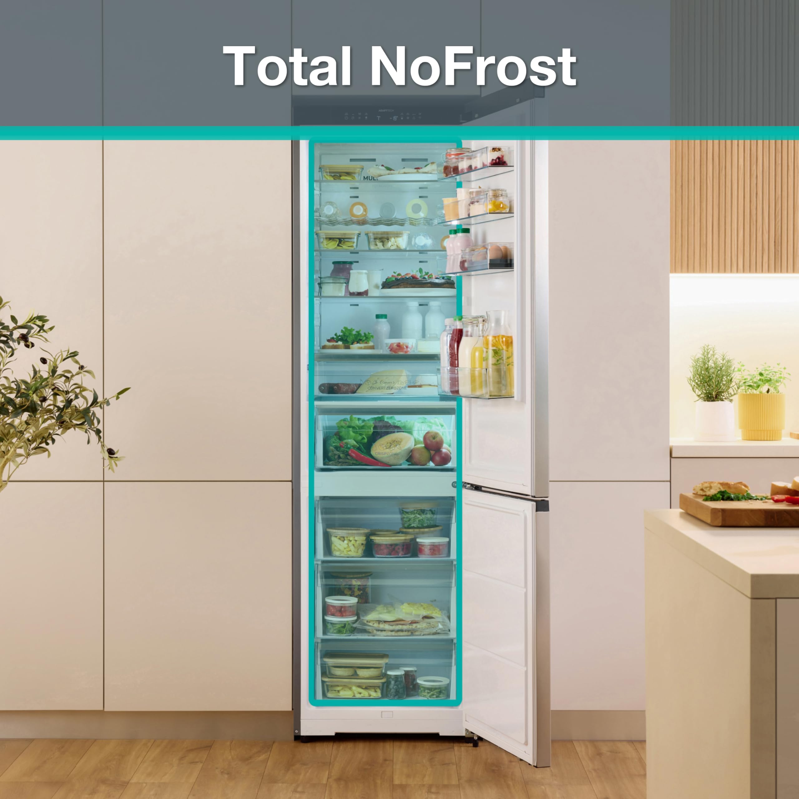 Gorenje NRB620C6X4WFE Kühl-Gefrierkombination Freistehend 413 Liter Total No Frost 34dB EEK C HxBxT 203x59,5x65,8cm Grau