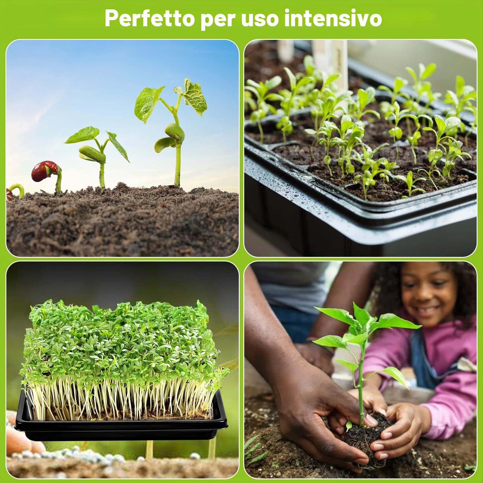 JMIATRY 12 Pezzi Germogliatore 26,9 x 26,9 x 3,6 cm, Semenzaio Germinazione, Vassoio Germinazione per piante vasi in giardino serra idroponica